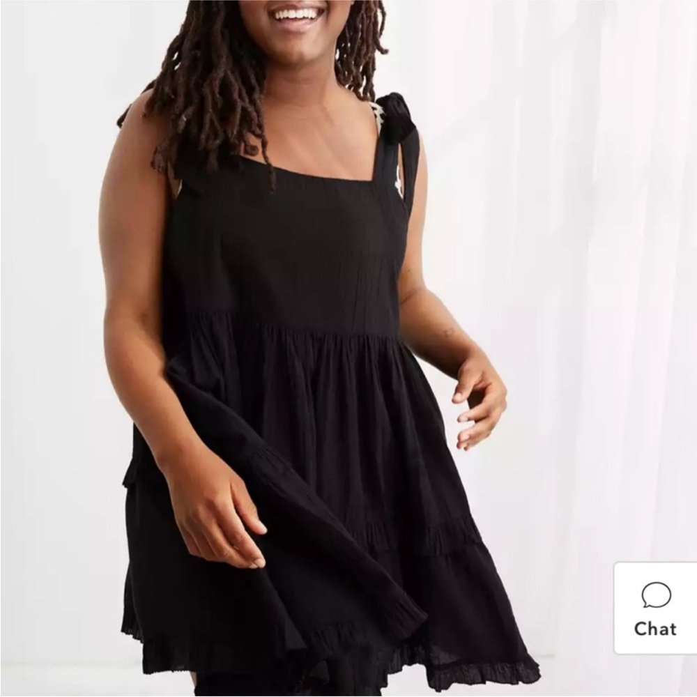 Aerie Tie Shoulder Tiered Cover Up Mini Dress Women’s Size XL